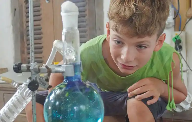 boy watch the experiment